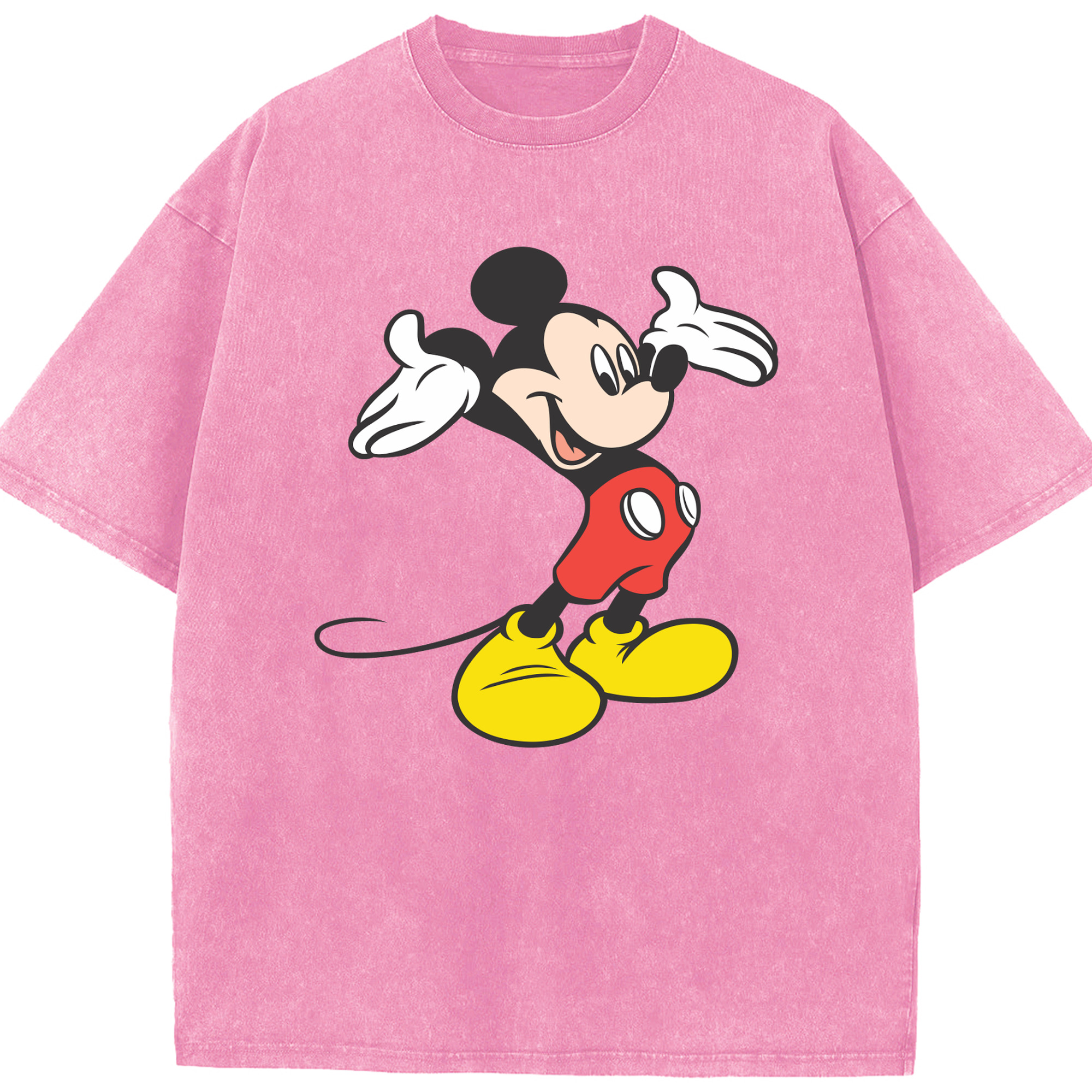 （画像用） ミッキーマウス Mickey Mouse 綿100% ヴィンテージ風 半袖Tシャツ（フロントプリント）